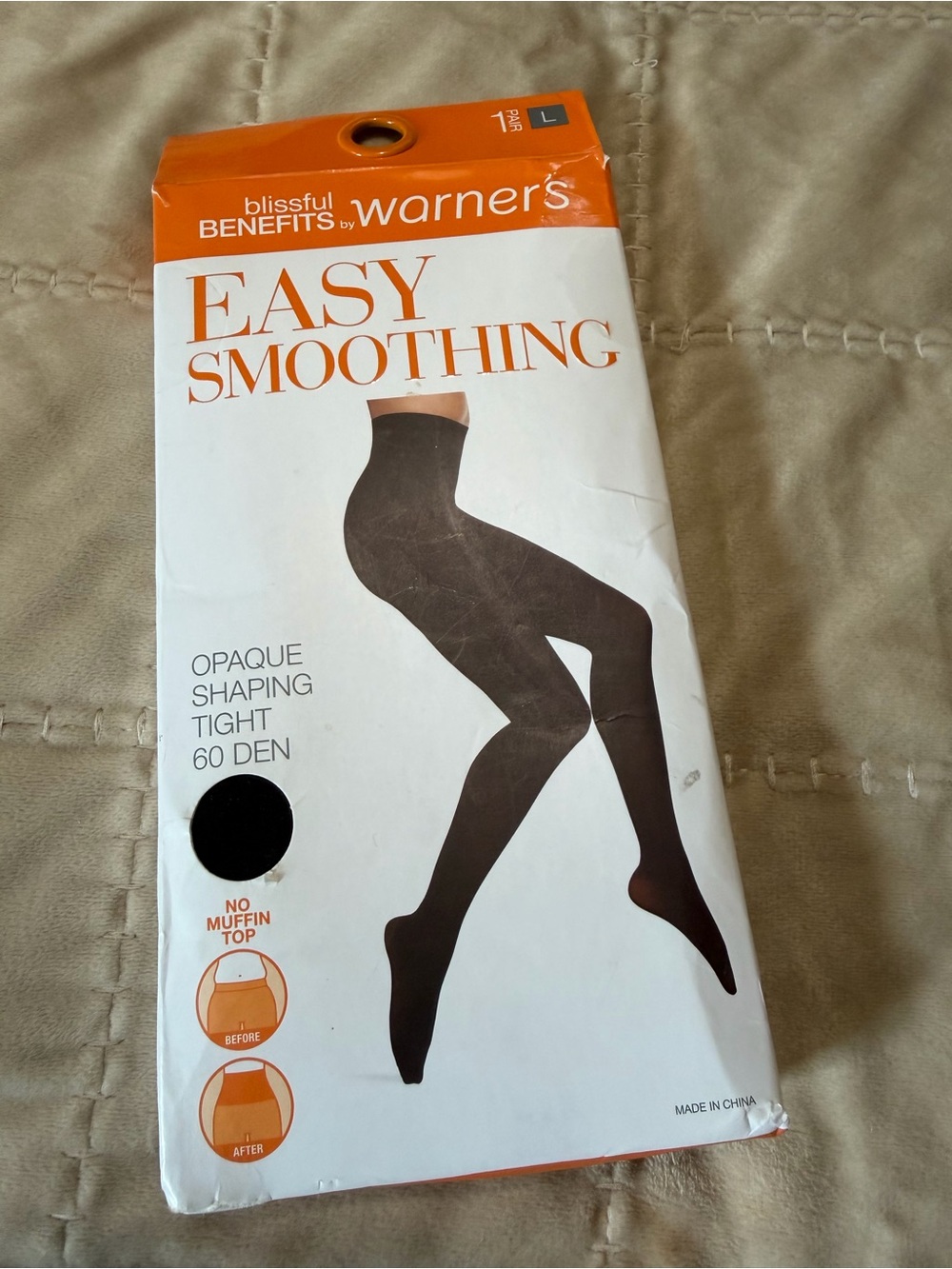 NWT Warner's Easy Smoothing Opaque Shaping Tight - Black